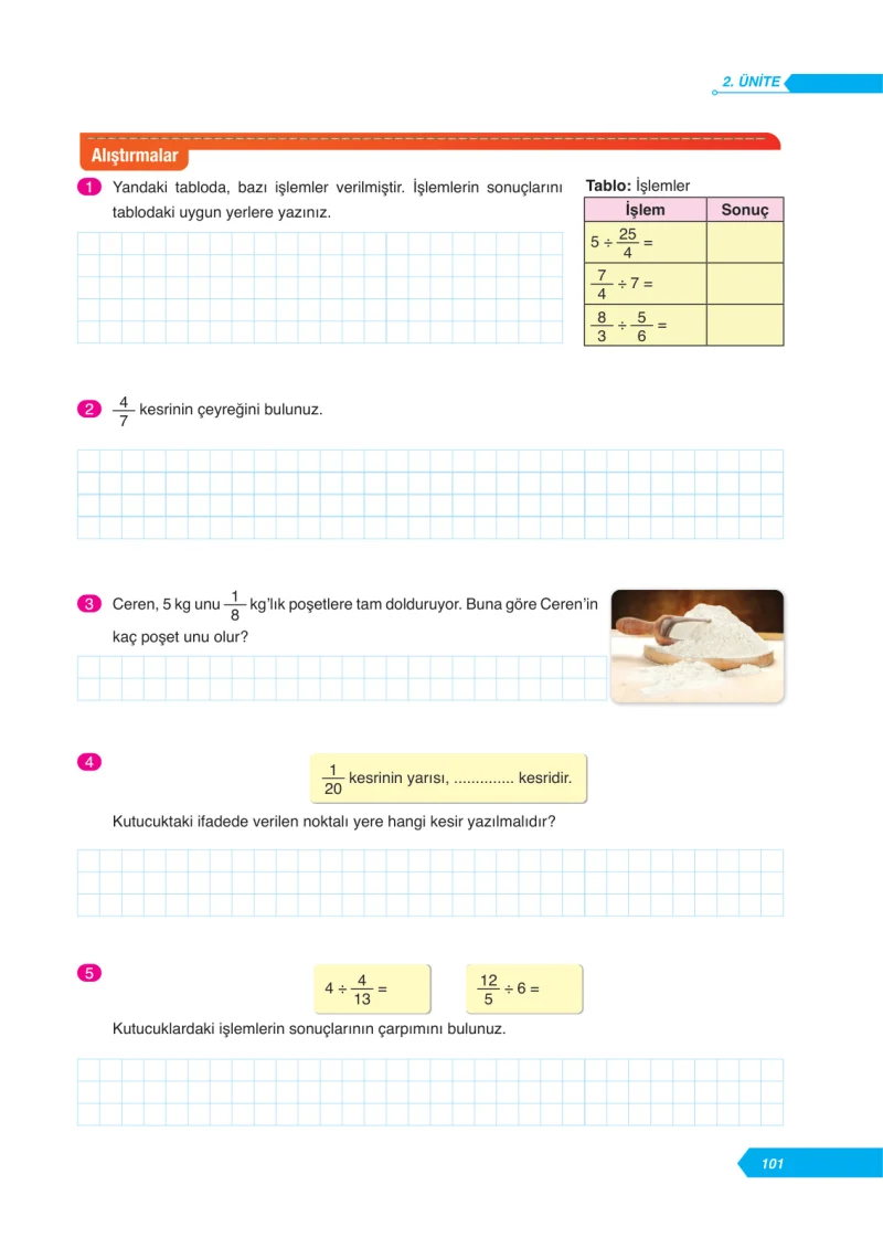 6. Sınıf Matematik Ders Kitabı Cevapları Ata Yayınları Sayfa 101