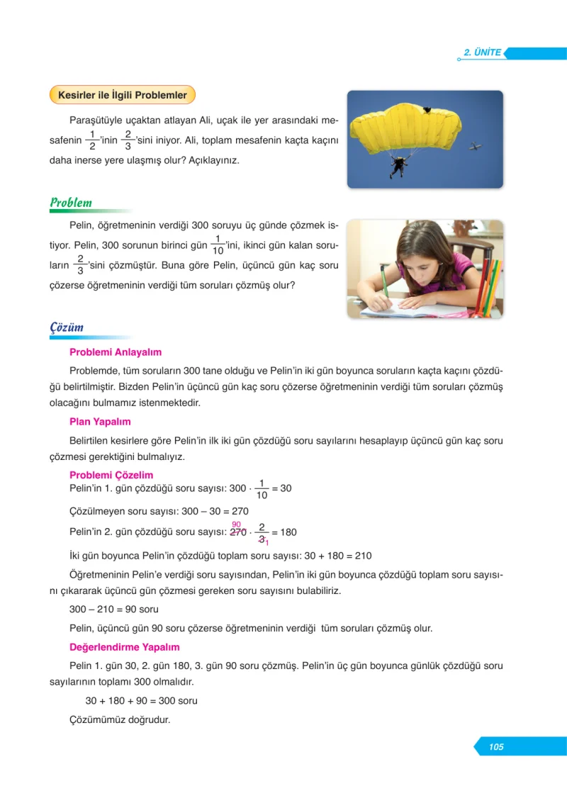 6. Sınıf Matematik Ders Kitabı Cevapları Ata Yayınları Sayfa 105