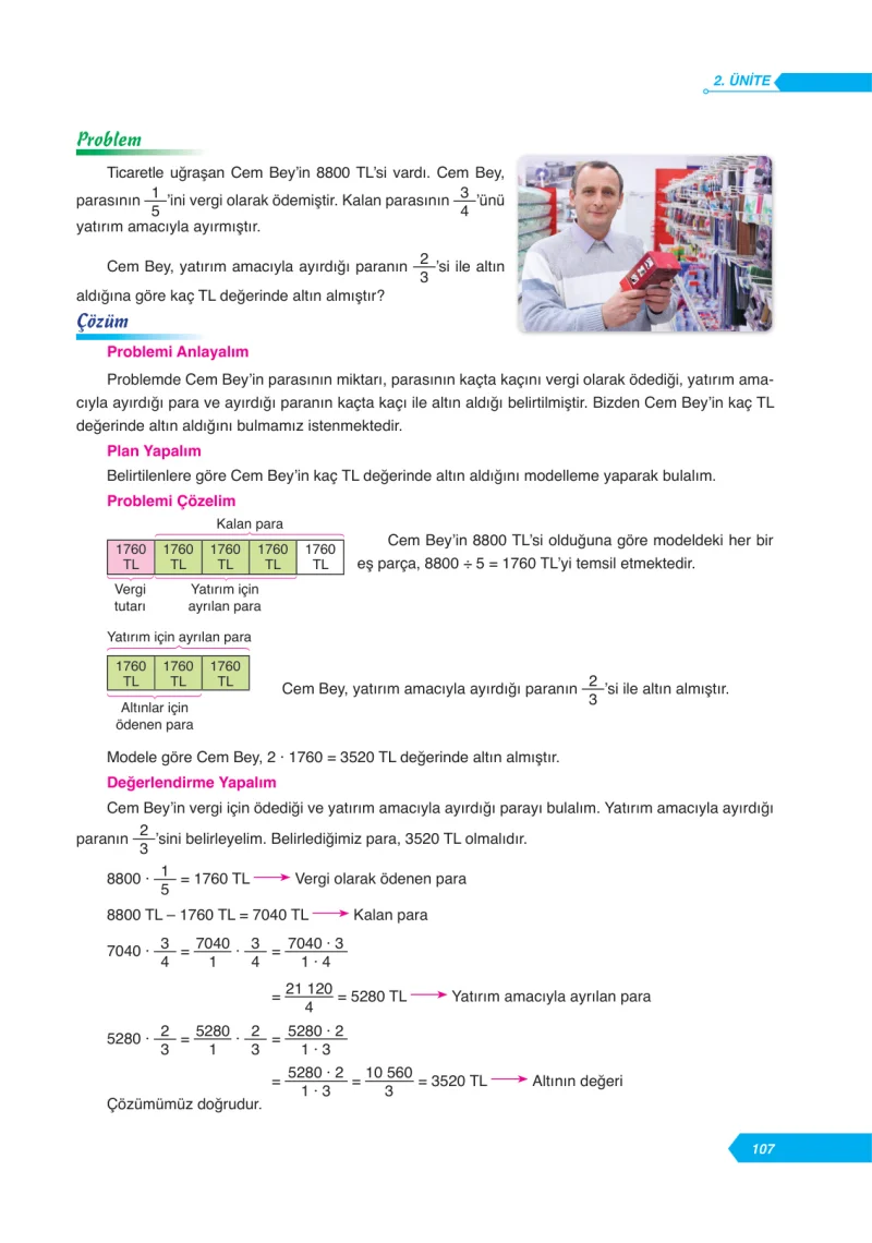6. Sınıf Matematik Ders Kitabı Cevapları Ata Yayınları Sayfa 107