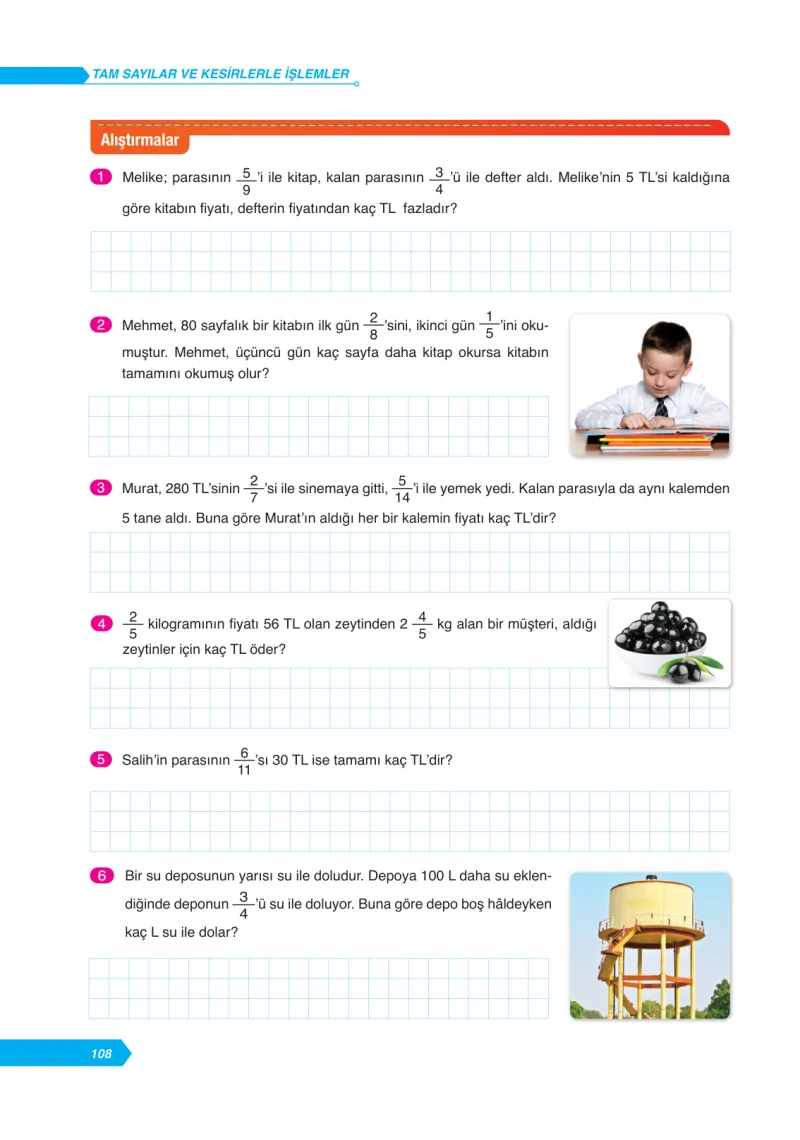 6. Sınıf Matematik Ders Kitabı Cevapları Ata Yayınları Sayfa 108