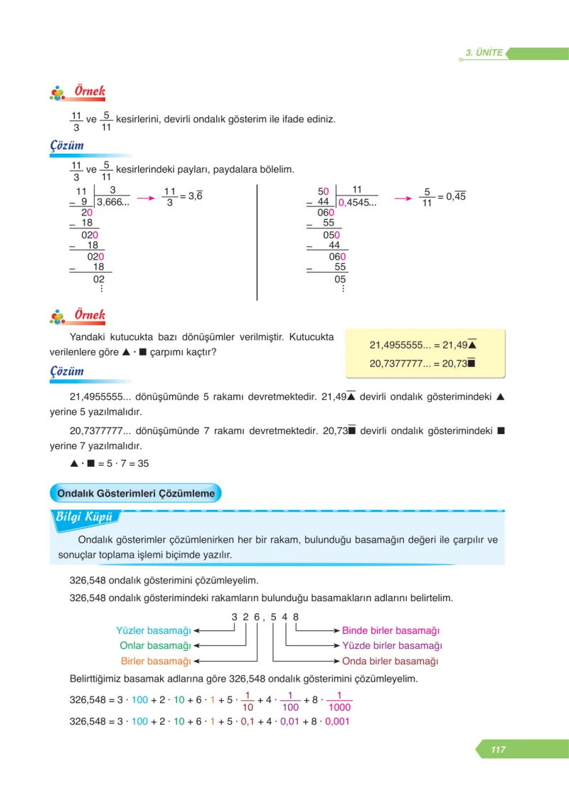 6. Sınıf Matematik Ders Kitabı Cevapları Ata Yayınları Sayfa 117
