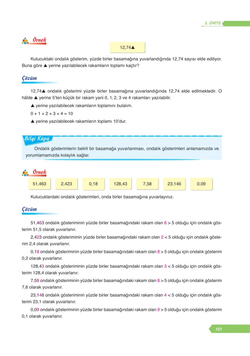 6. Sınıf Matematik Ders Kitabı Cevapları Ata Yayınları Sayfa 121