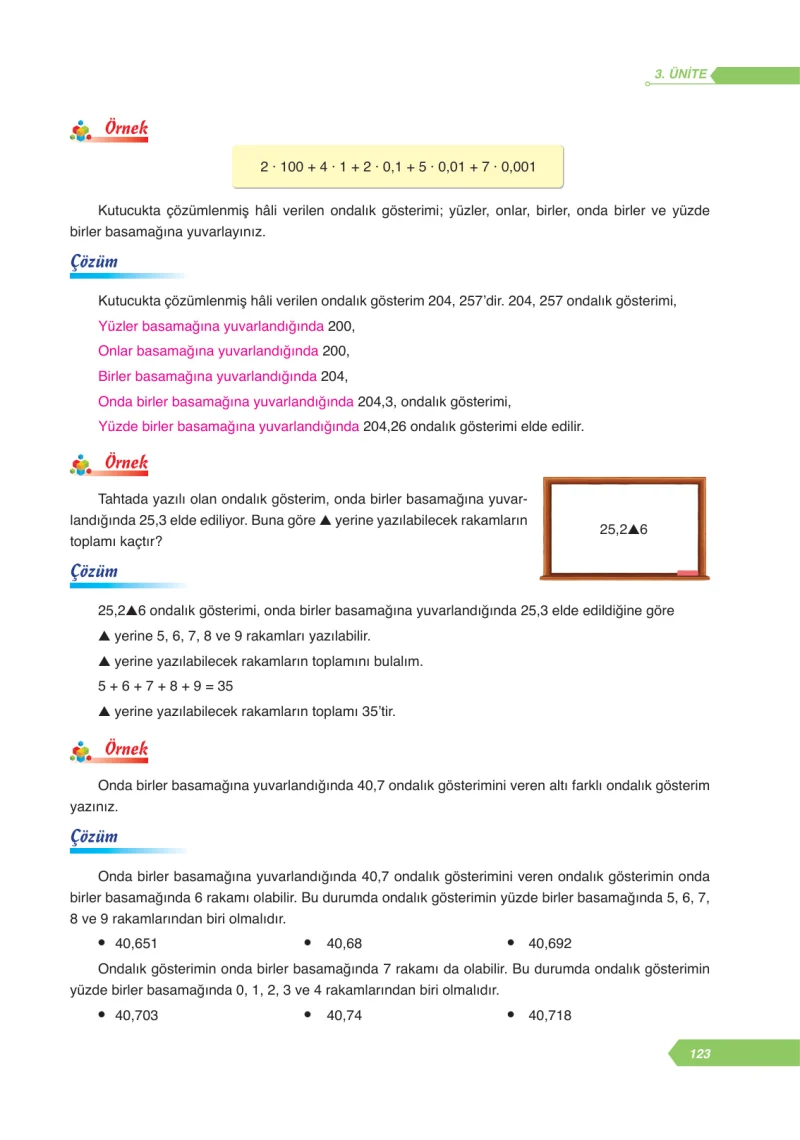 6. Sınıf Matematik Ders Kitabı Cevapları Ata Yayınları Sayfa 123