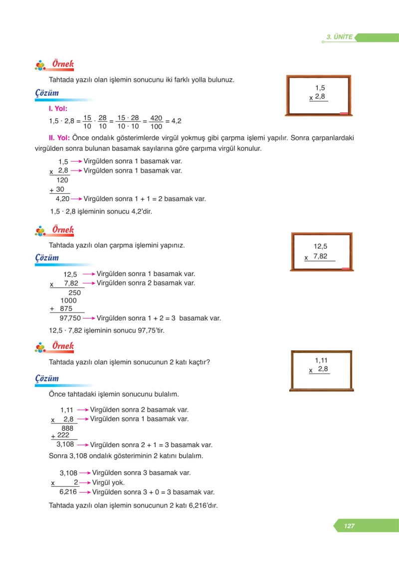 6. Sınıf Matematik Ders Kitabı Cevapları Ata Yayınları Sayfa 127