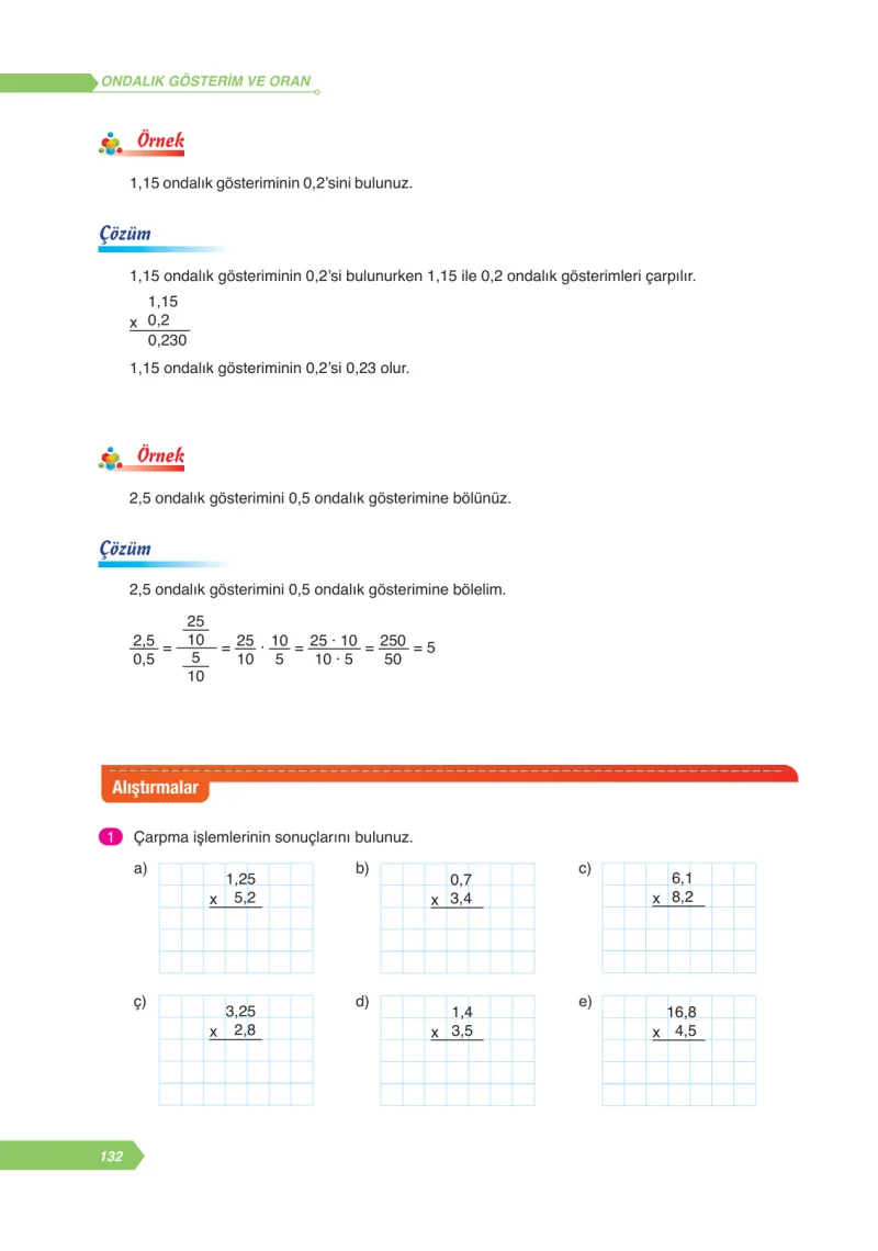 6. Sınıf Matematik Ders Kitabı Cevapları Ata Yayınları Sayfa 132