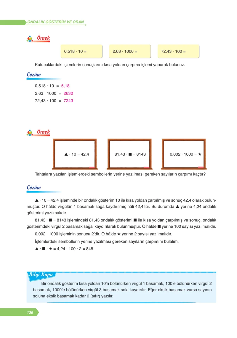 6. Sınıf Matematik Ders Kitabı Cevapları Ata Yayınları Sayfa 136