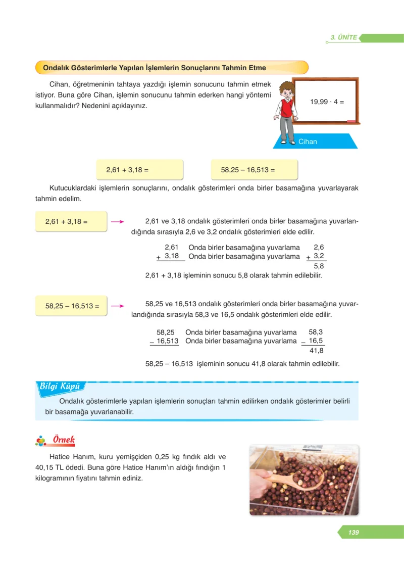 6. Sınıf Matematik Ders Kitabı Cevapları Ata Yayınları Sayfa 139