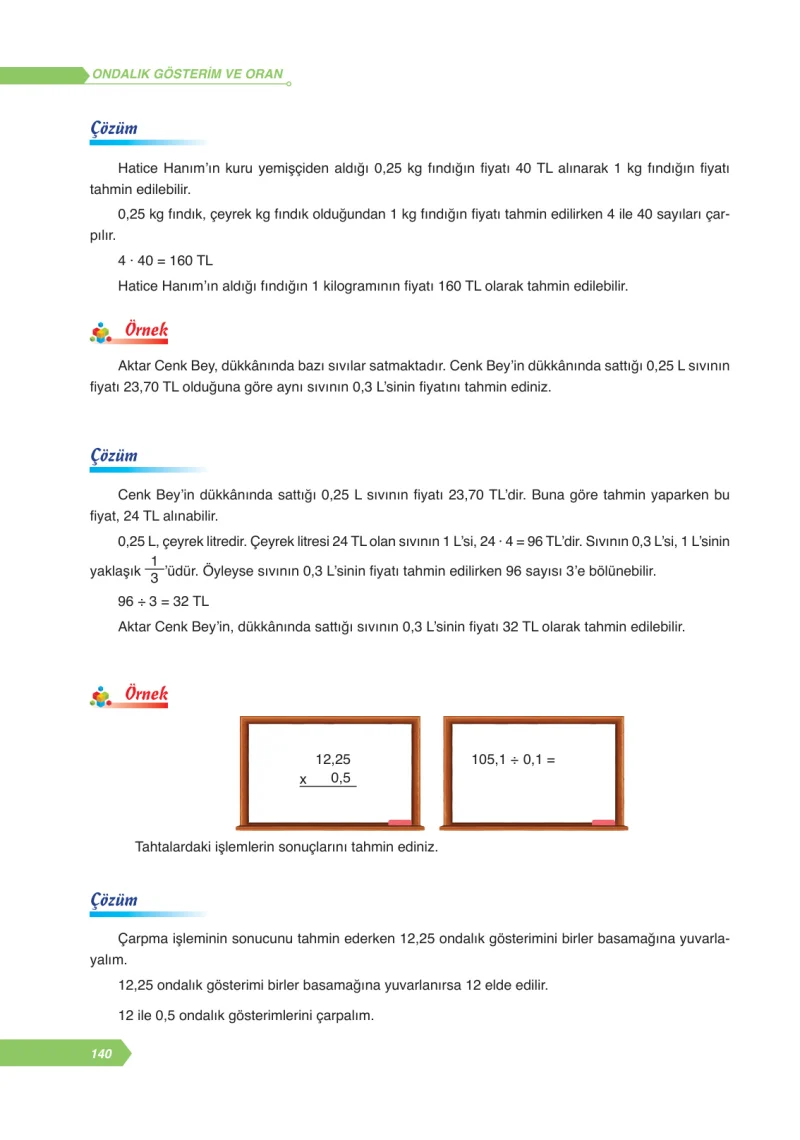 6. Sınıf Matematik Ders Kitabı Cevapları Ata Yayınları Sayfa 140