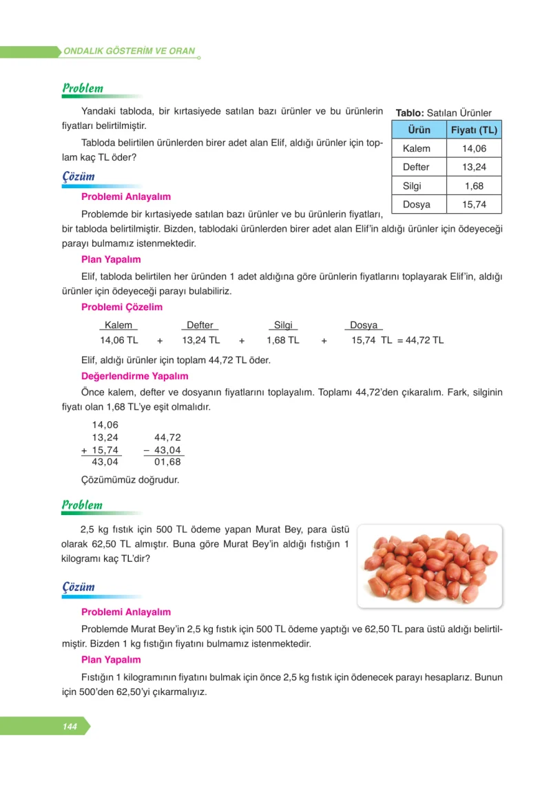 6. Sınıf Matematik Ders Kitabı Cevapları Ata Yayınları Sayfa 144