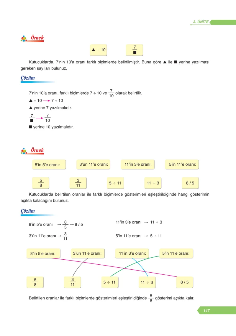 6. Sınıf Matematik Ders Kitabı Cevapları Ata Yayınları Sayfa 147