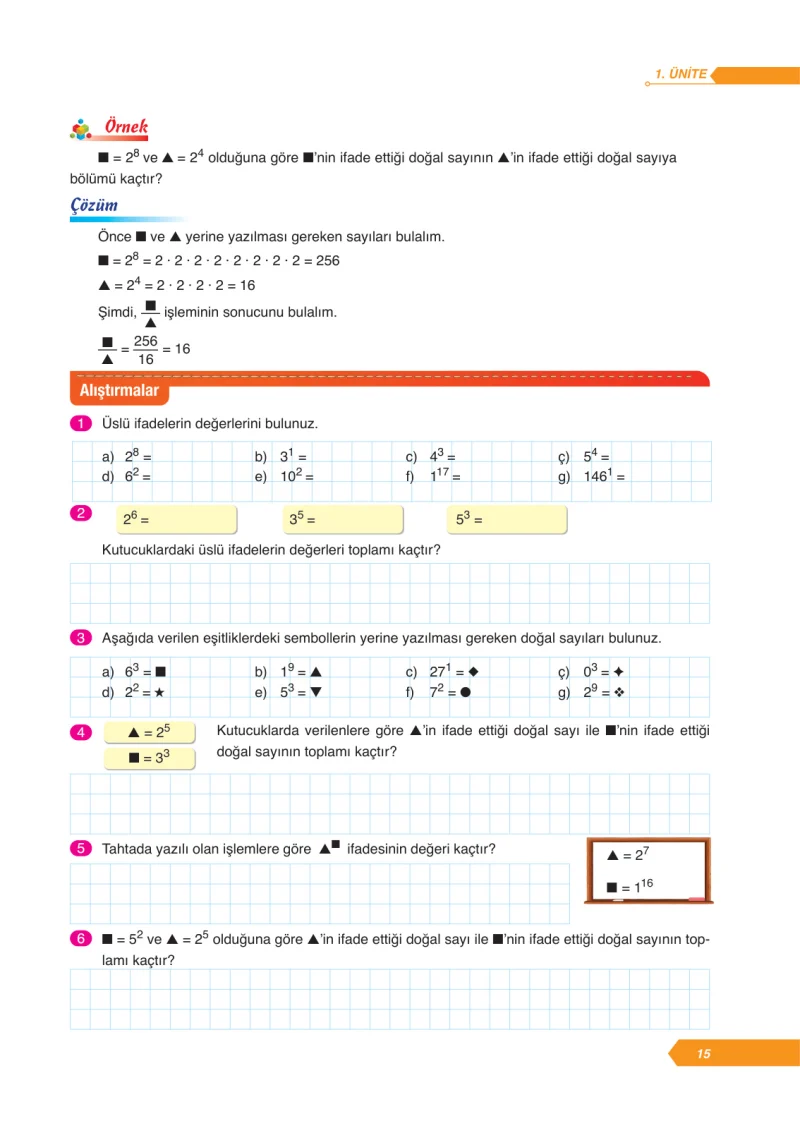 6. Sınıf Matematik Ders Kitabı Cevapları Ata Yayınları Sayfa 15