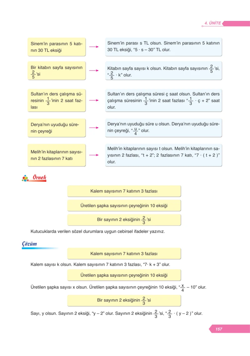 6. Sınıf Matematik Ders Kitabı Cevapları Ata Yayınları Sayfa 157