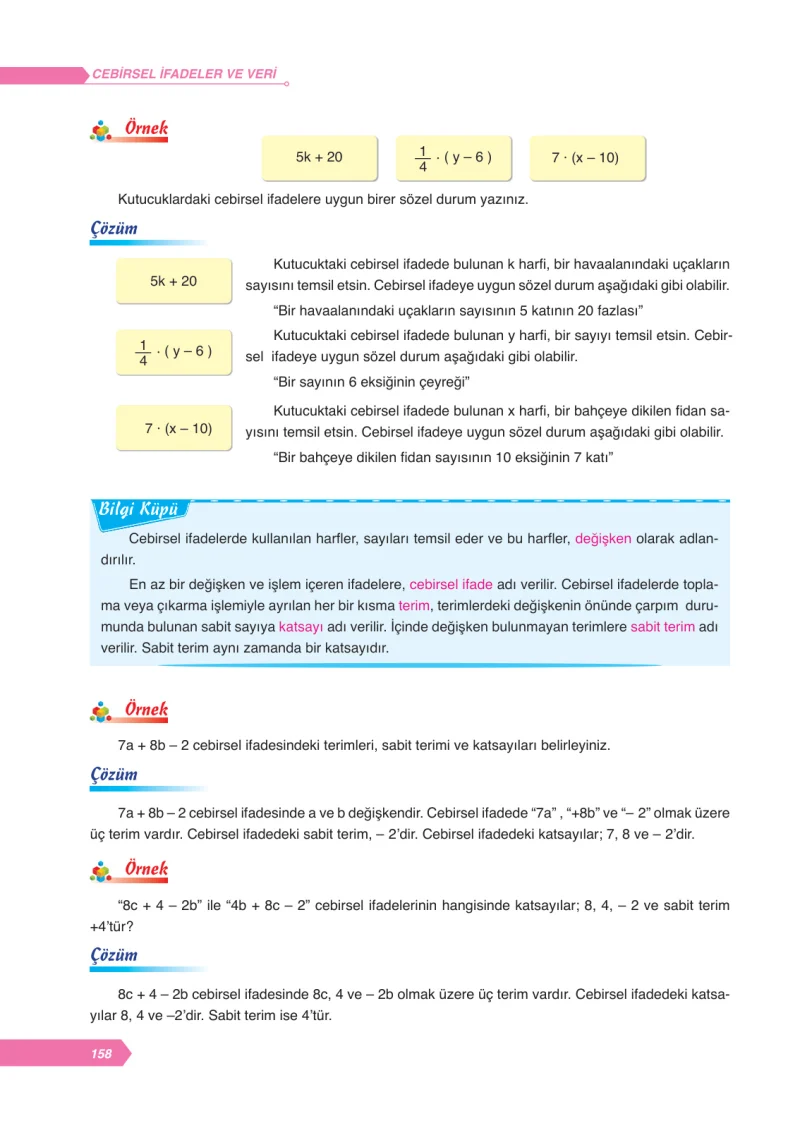 6. Sınıf Matematik Ders Kitabı Cevapları Ata Yayınları Sayfa 158