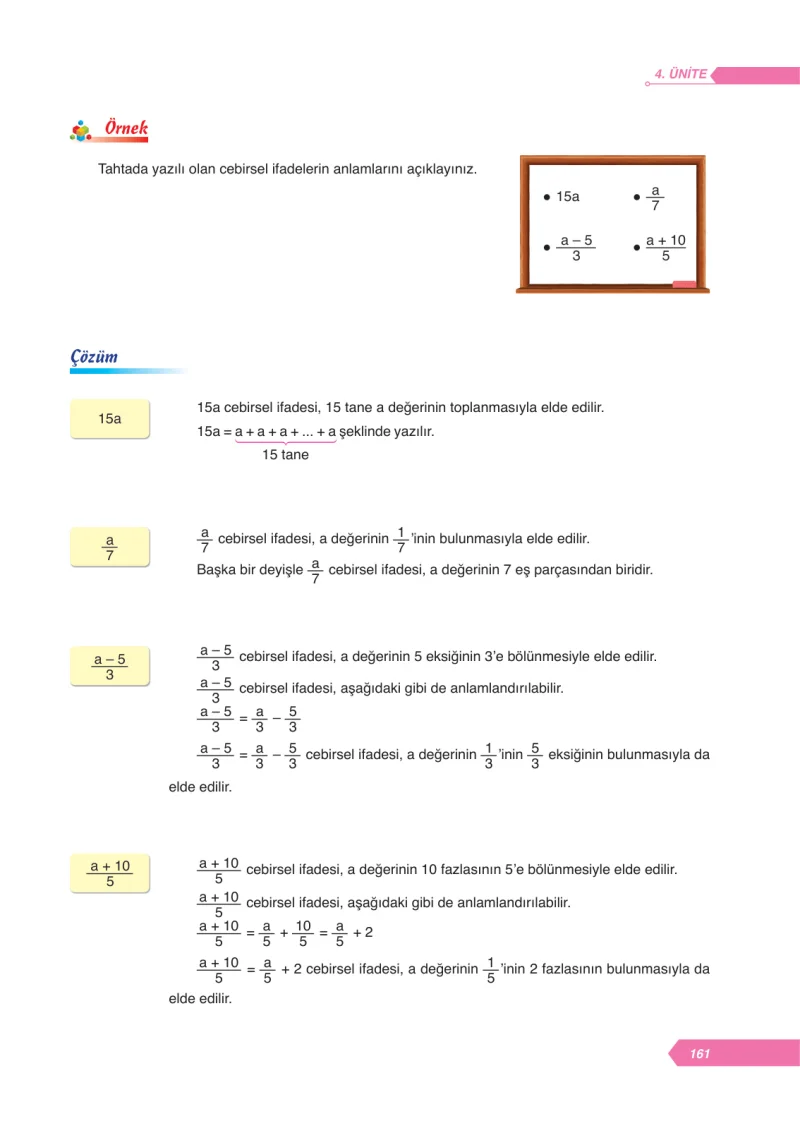 6. Sınıf Matematik Ders Kitabı Cevapları Ata Yayınları Sayfa 161