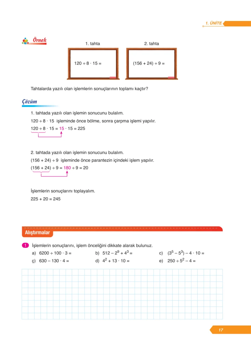 6. Sınıf Matematik Ders Kitabı Cevapları Ata Yayınları Sayfa 17