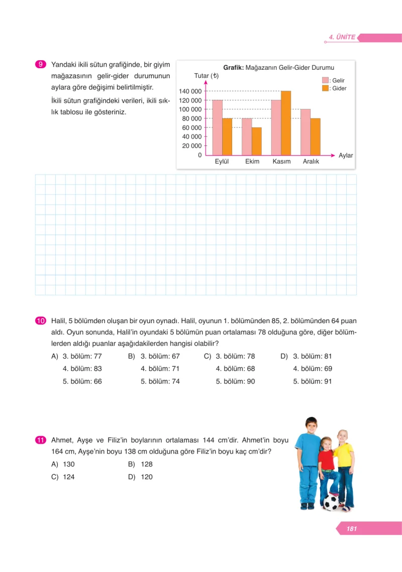 6. Sınıf Matematik Ders Kitabı Cevapları Ata Yayınları Sayfa 181