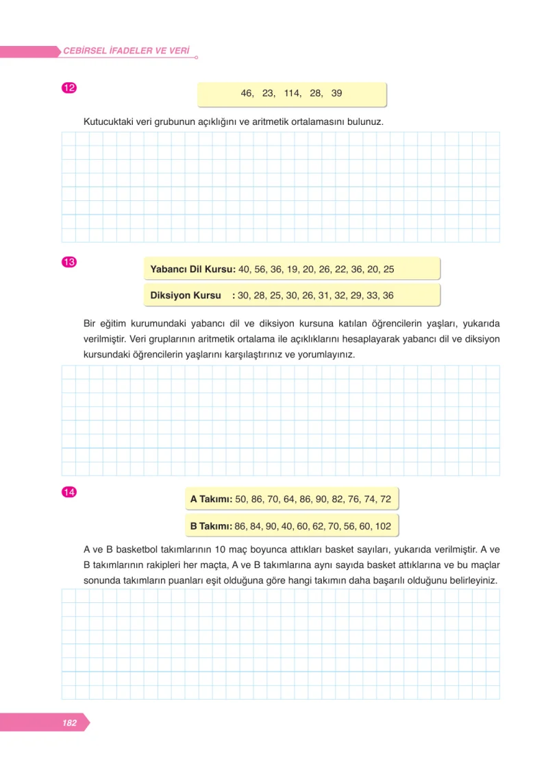 6. Sınıf Matematik Ders Kitabı Cevapları Ata Yayınları Sayfa 182