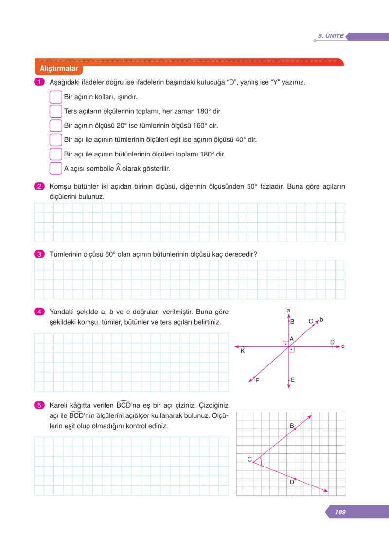 6. Sınıf Matematik Ders Kitabı Cevapları Ata Yayınları Sayfa 189