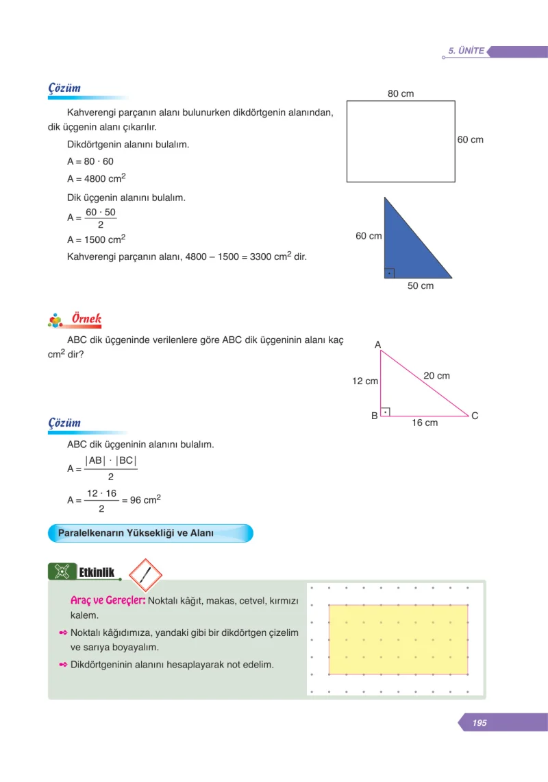 6. Sınıf Matematik Ders Kitabı Cevapları Ata Yayınları Sayfa 195