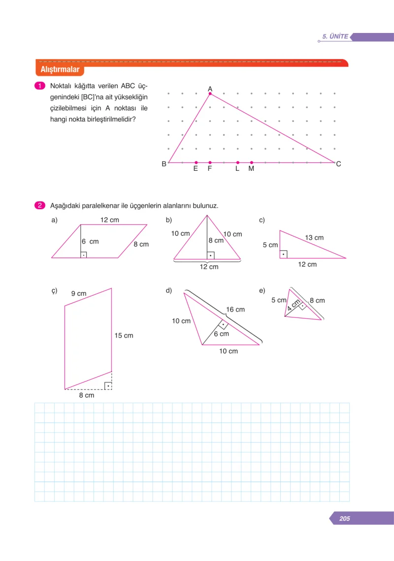 6. Sınıf Matematik Ders Kitabı Cevapları Ata Yayınları Sayfa 205