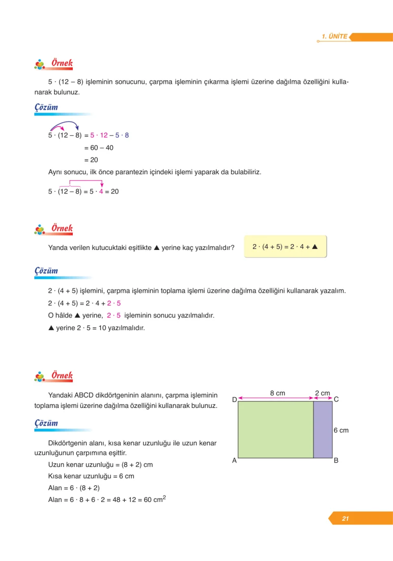 6. Sınıf Matematik Ders Kitabı Cevapları Ata Yayınları Sayfa 21