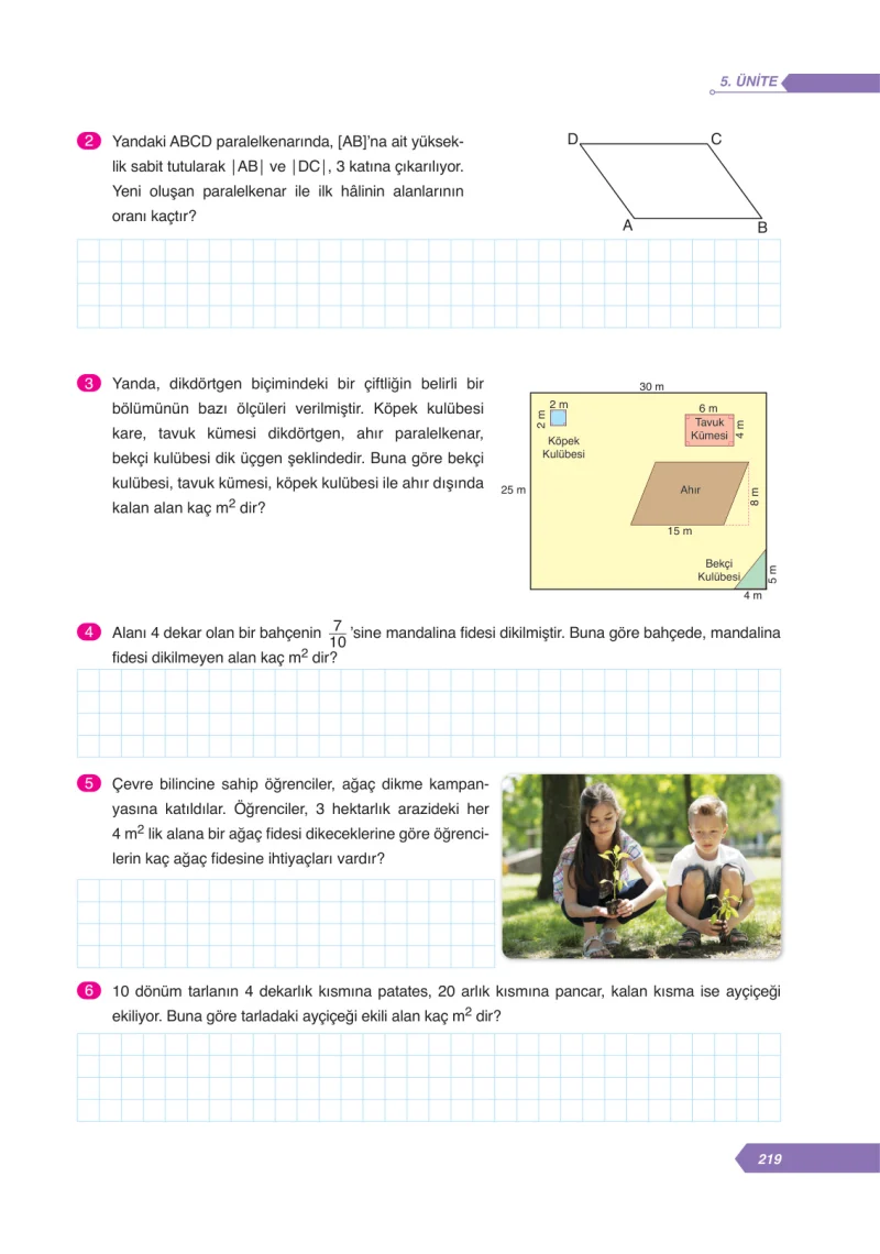 6. Sınıf Matematik Ders Kitabı Cevapları Ata Yayınları Sayfa 219