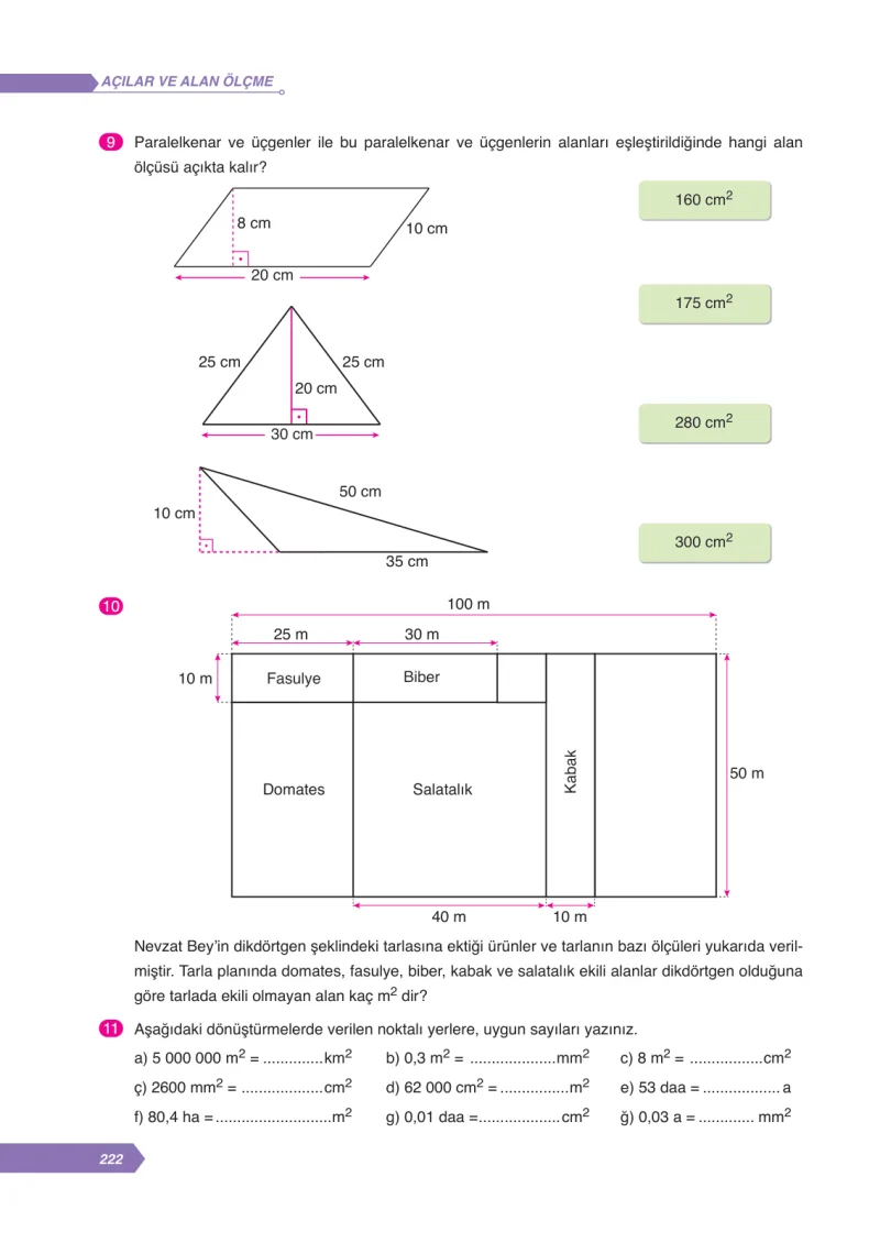 6. Sınıf Matematik Ders Kitabı Cevapları Ata Yayınları Sayfa 222