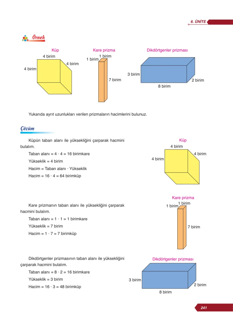 6. Sınıf Matematik Ders Kitabı Cevapları Ata Yayınları Sayfa 241