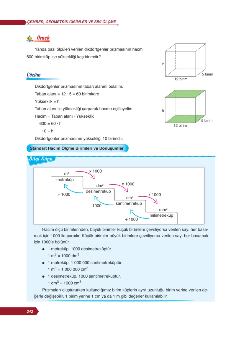 6. Sınıf Matematik Ders Kitabı Cevapları Ata Yayınları Sayfa 242