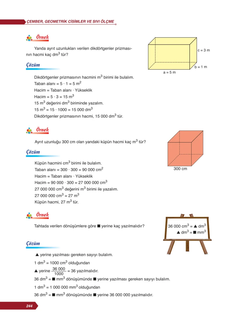 6. Sınıf Matematik Ders Kitabı Cevapları Ata Yayınları Sayfa 244