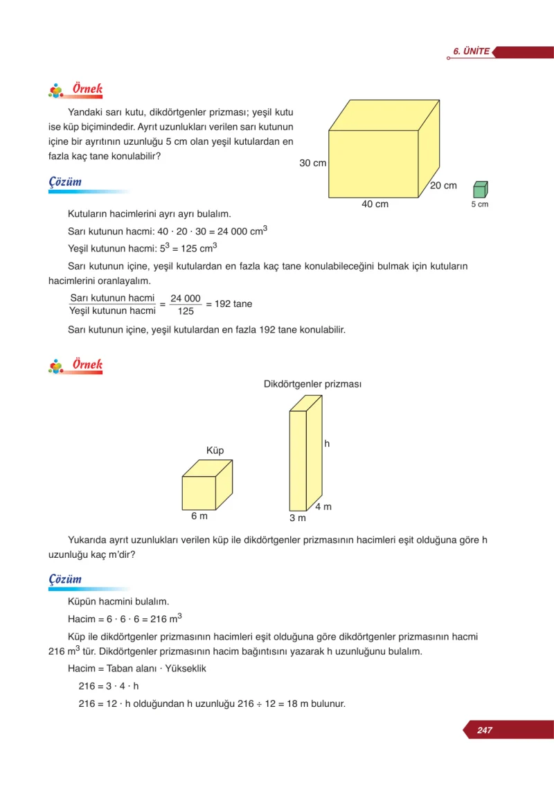 6. Sınıf Matematik Ders Kitabı Cevapları Ata Yayınları Sayfa 247