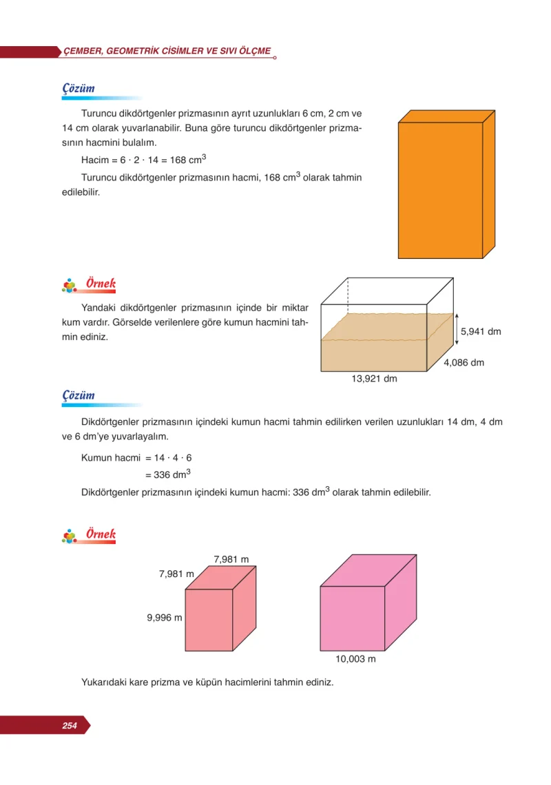 6. Sınıf Matematik Ders Kitabı Cevapları Ata Yayınları Sayfa 254