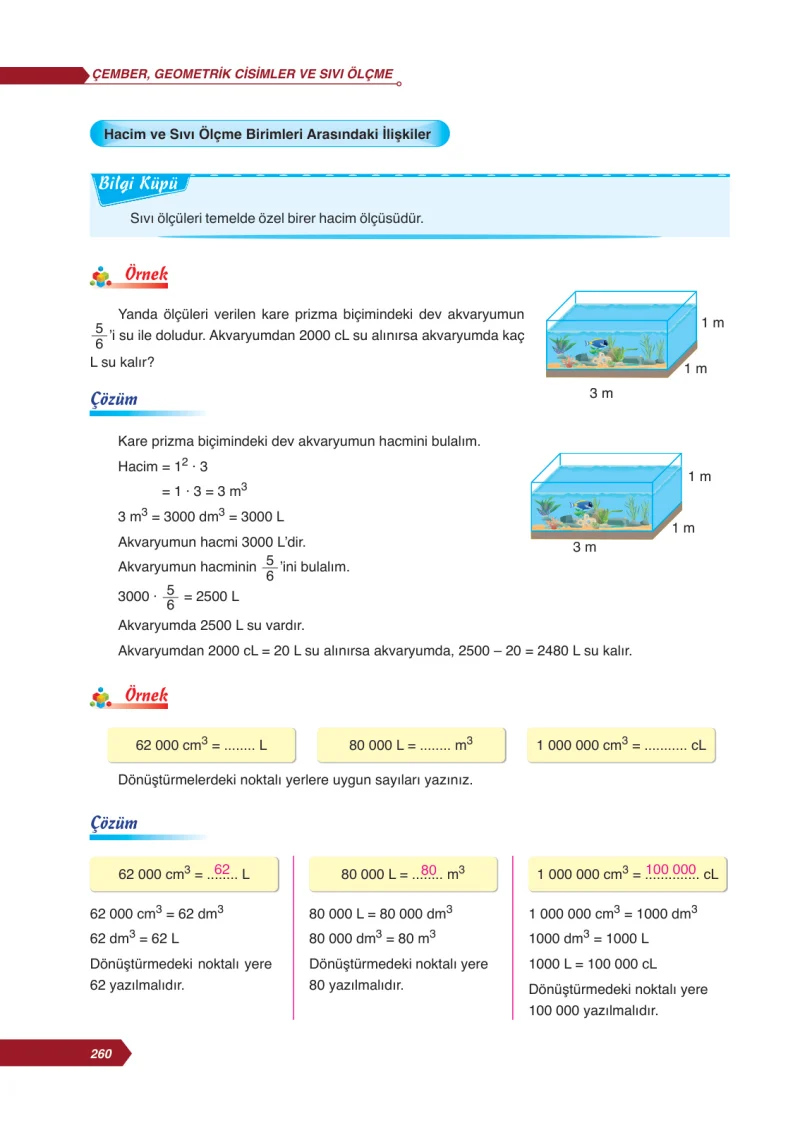 6. Sınıf Matematik Ders Kitabı Cevapları Ata Yayınları Sayfa 260