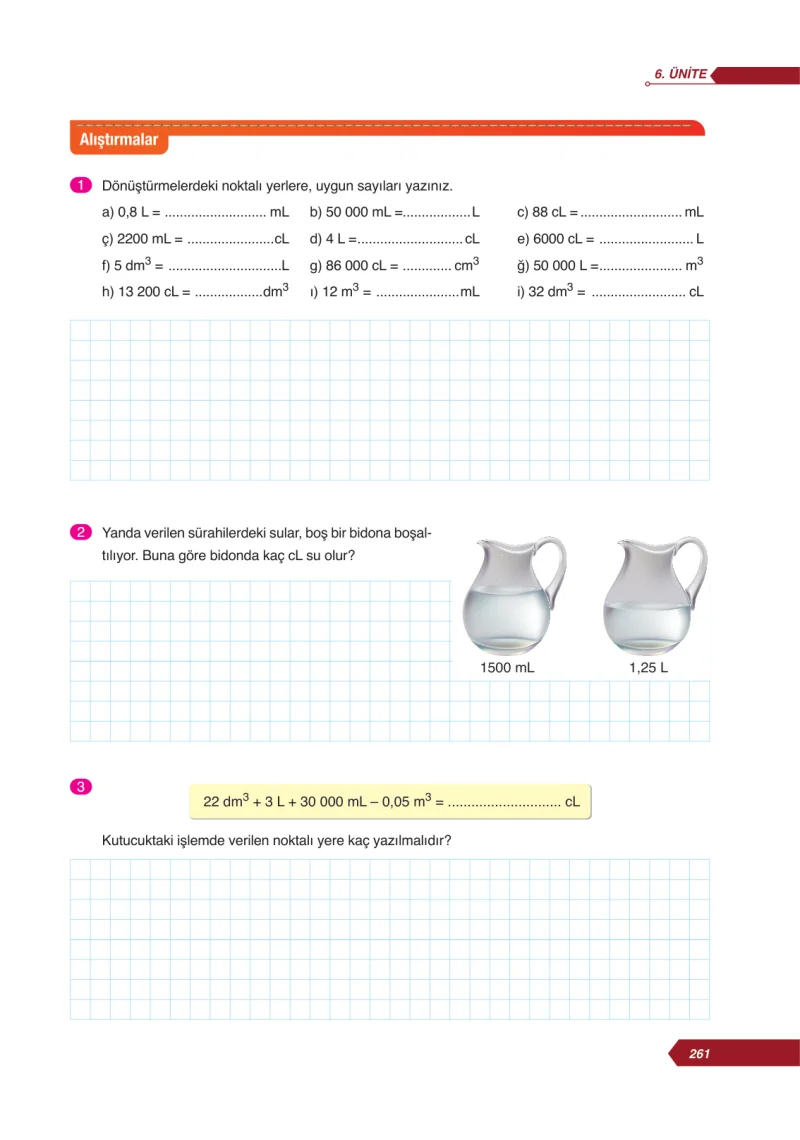6. Sınıf Matematik Ders Kitabı Cevapları Ata Yayınları Sayfa 261