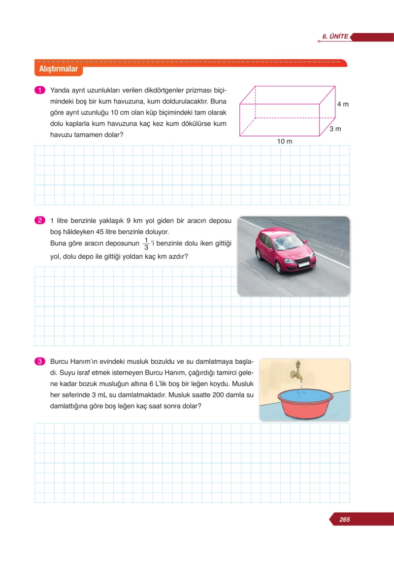 6. Sınıf Matematik Ders Kitabı Cevapları Ata Yayınları Sayfa 265