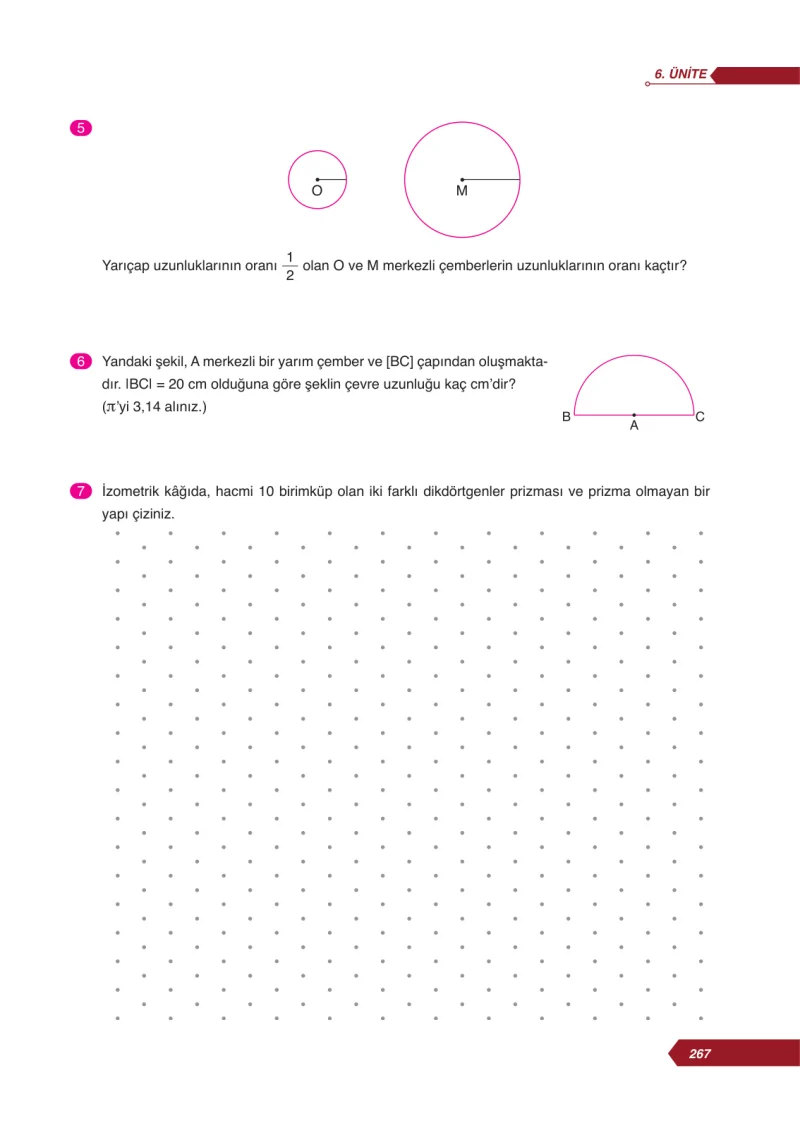 6. Sınıf Matematik Ders Kitabı Cevapları Ata Yayınları Sayfa 267