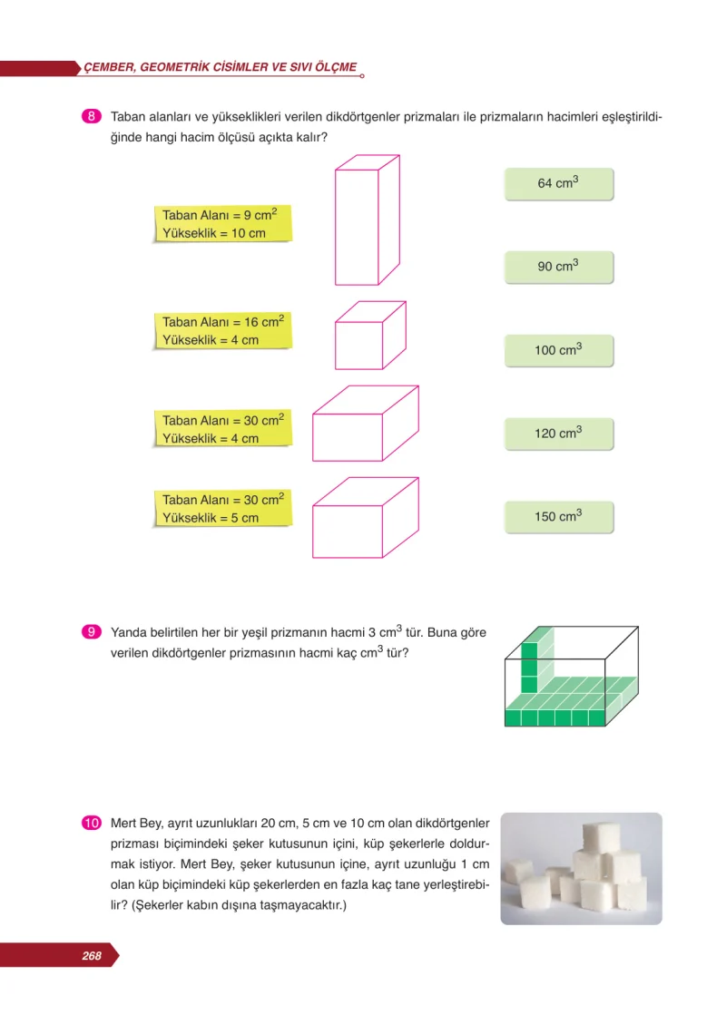 6. Sınıf Matematik Ders Kitabı Cevapları Ata Yayınları Sayfa 268