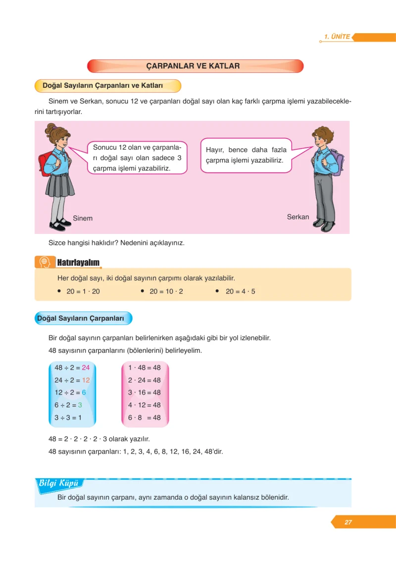 6. Sınıf Matematik Ders Kitabı Cevapları Ata Yayınları Sayfa 27