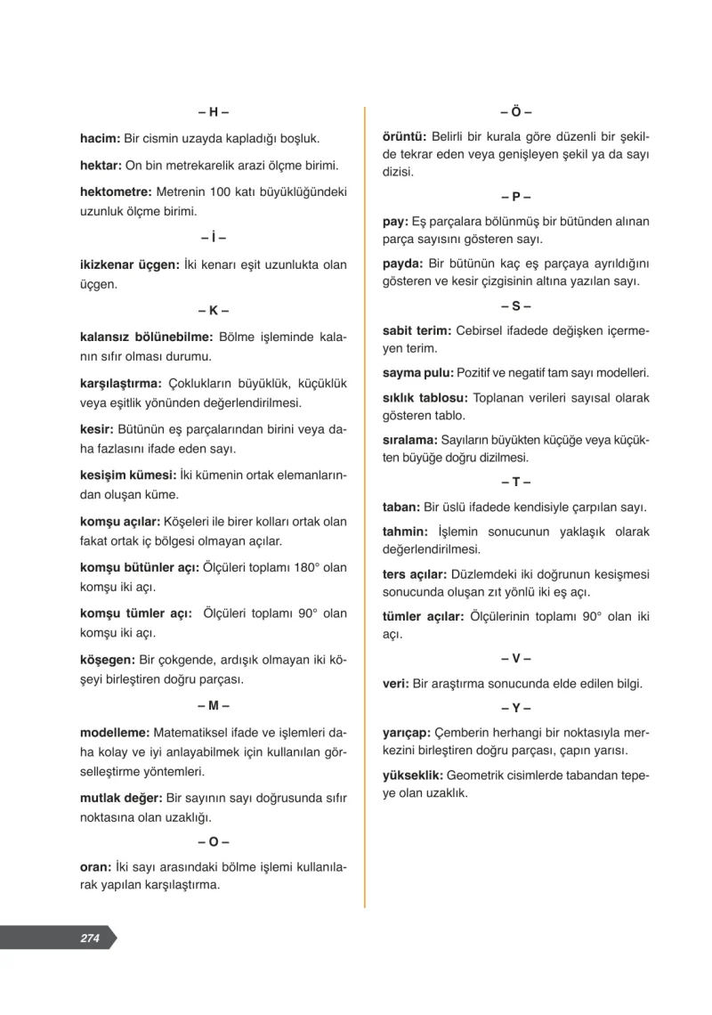 6. Sınıf Matematik Ders Kitabı Cevapları Ata Yayınları Sayfa 274