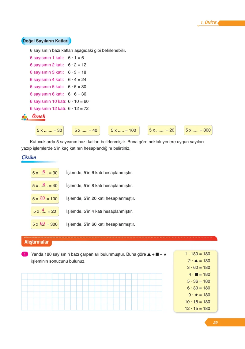6. Sınıf Matematik Ders Kitabı Cevapları Ata Yayınları Sayfa 29