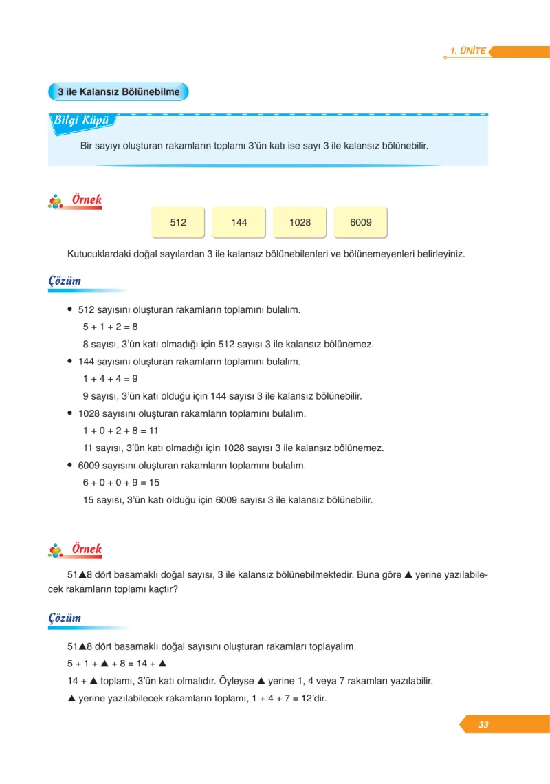 6. Sınıf Matematik Ders Kitabı Cevapları Ata Yayınları Sayfa 33