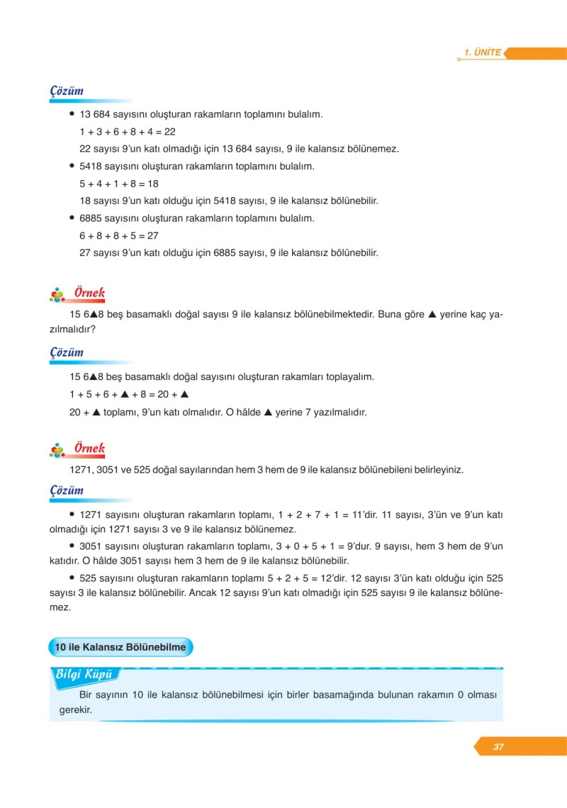 6. Sınıf Matematik Ders Kitabı Cevapları Ata Yayınları Sayfa 37