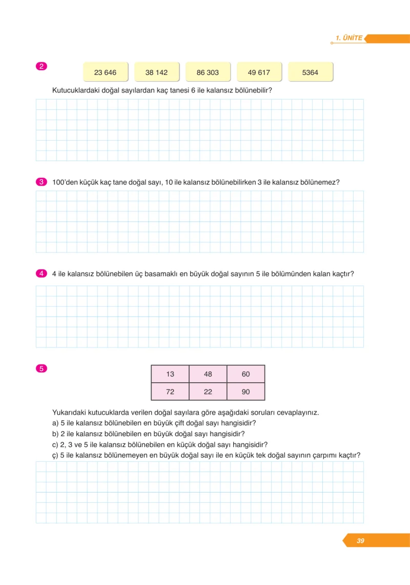 6. Sınıf Matematik Ders Kitabı Cevapları Ata Yayınları Sayfa 39