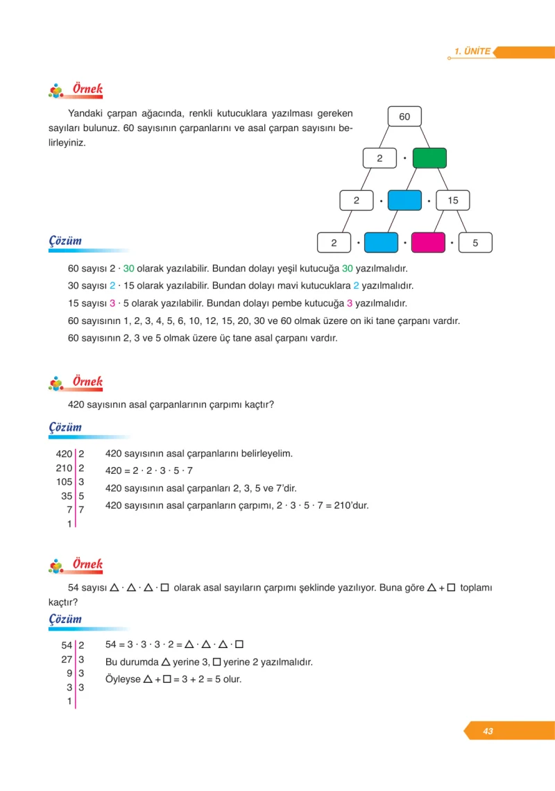 6. Sınıf Matematik Ders Kitabı Cevapları Ata Yayınları Sayfa 43