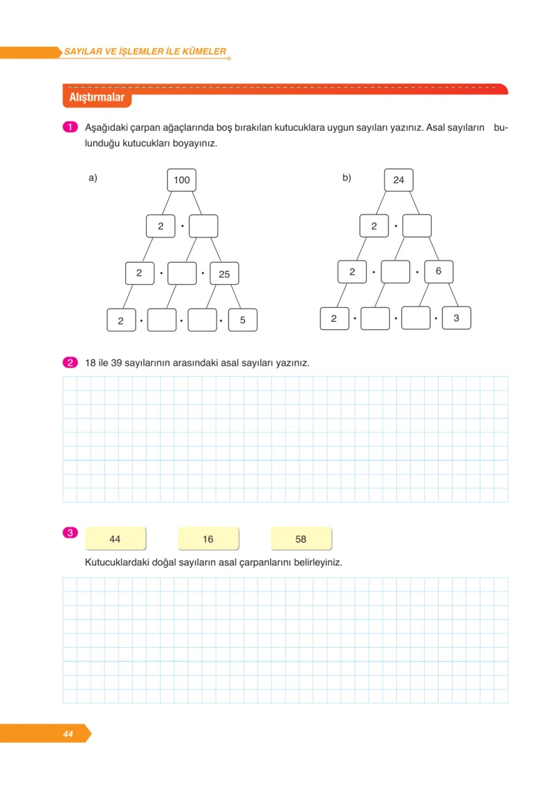 6. Sınıf Matematik Ders Kitabı Cevapları Ata Yayınları Sayfa 44