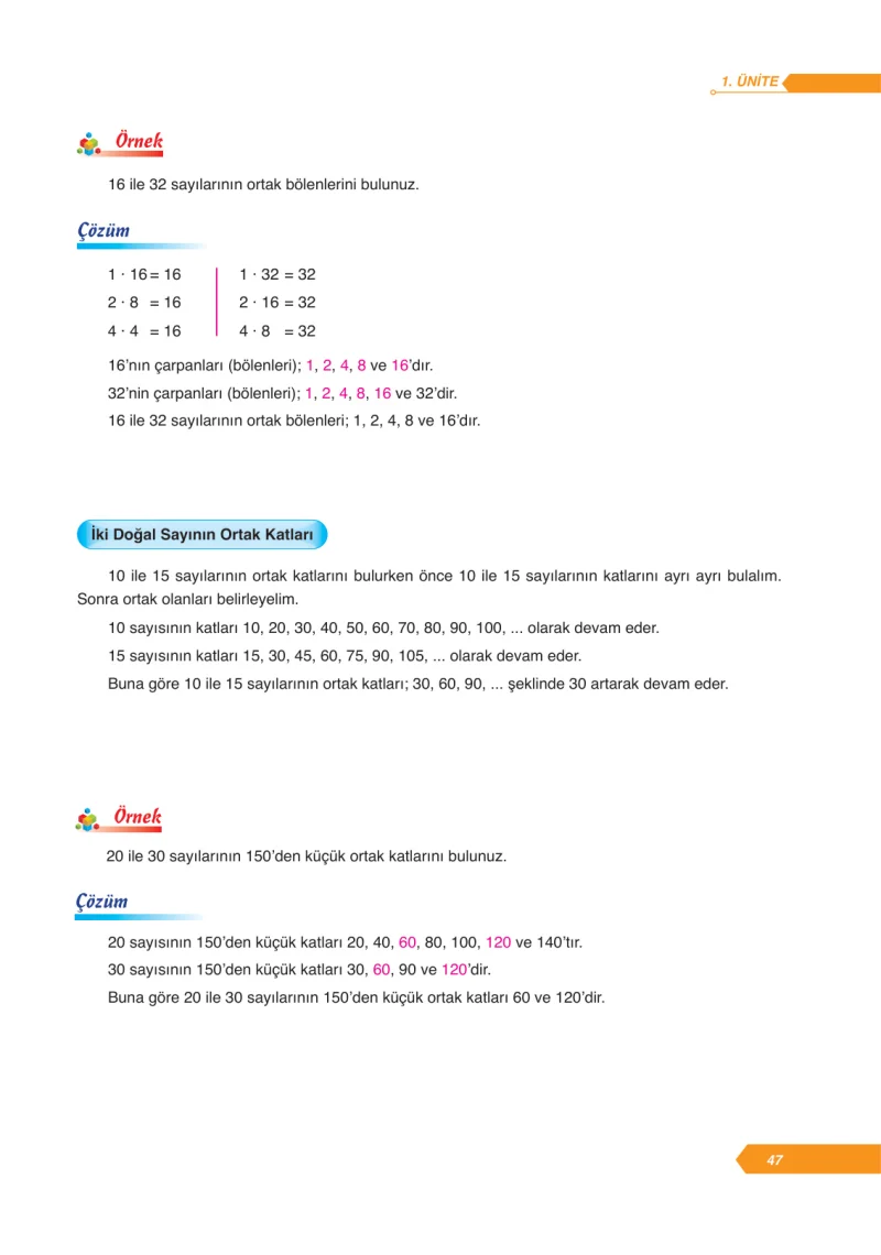 6. Sınıf Matematik Ders Kitabı Cevapları Ata Yayınları Sayfa 47