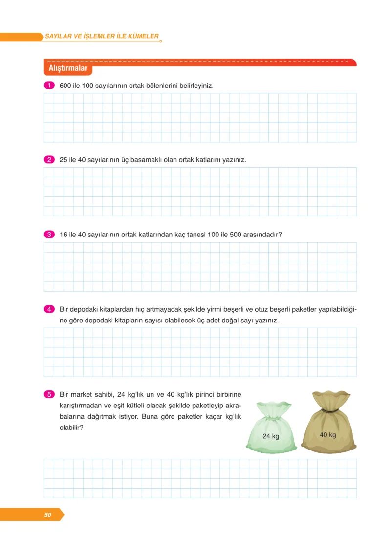 6. Sınıf Matematik Ders Kitabı Cevapları Ata Yayınları Sayfa 50