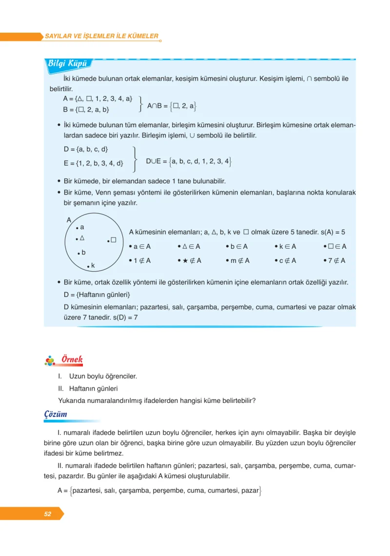 6. Sınıf Matematik Ders Kitabı Cevapları Ata Yayınları Sayfa 52