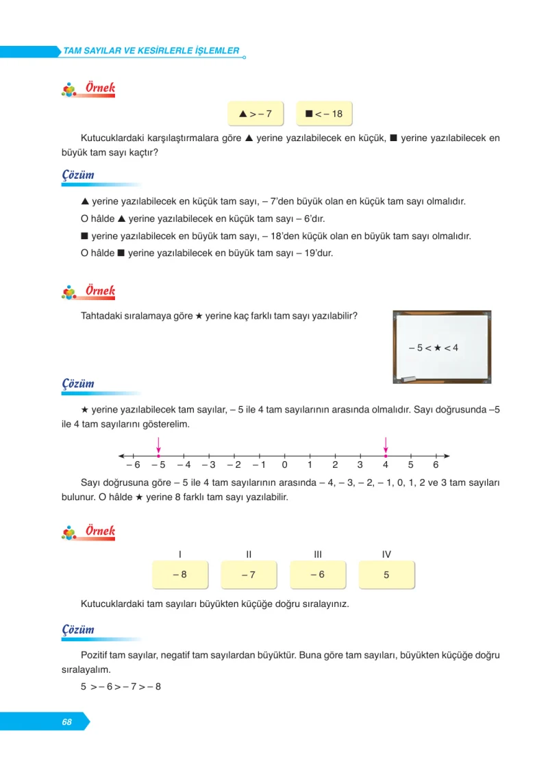 6. Sınıf Matematik Ders Kitabı Cevapları Ata Yayınları Sayfa 68
