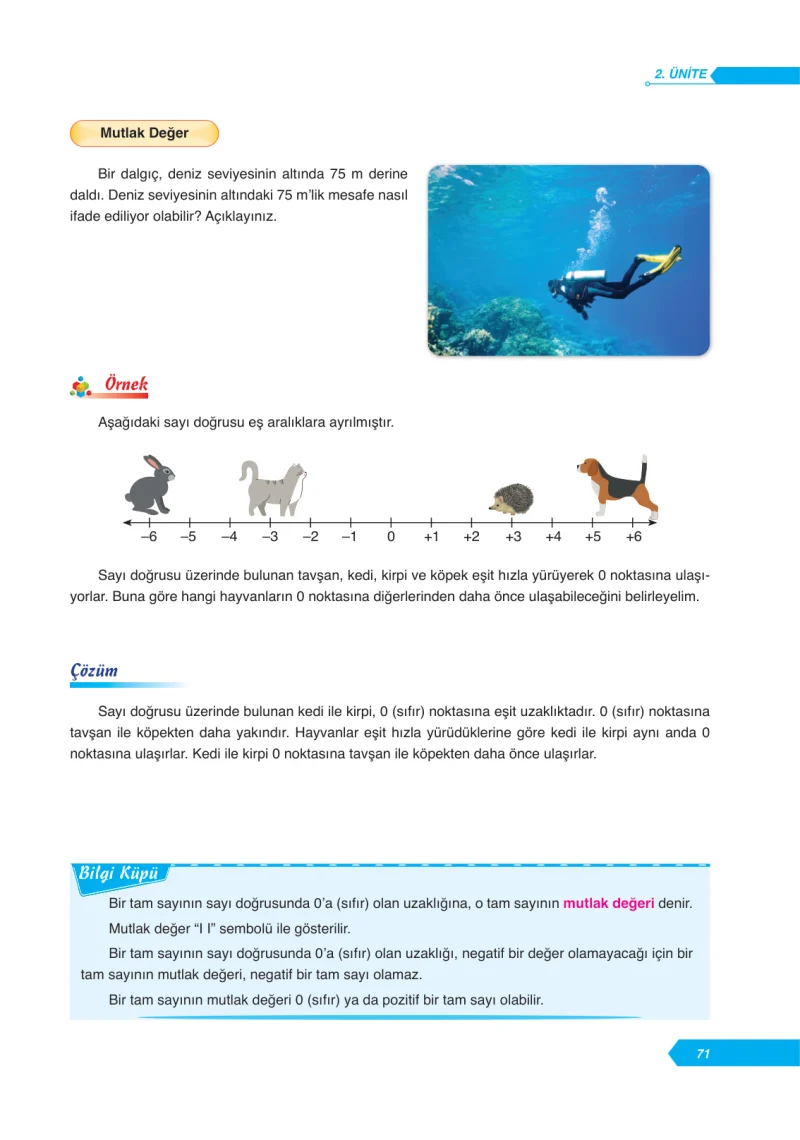 6. Sınıf Matematik Ders Kitabı Cevapları Ata Yayınları Sayfa 71